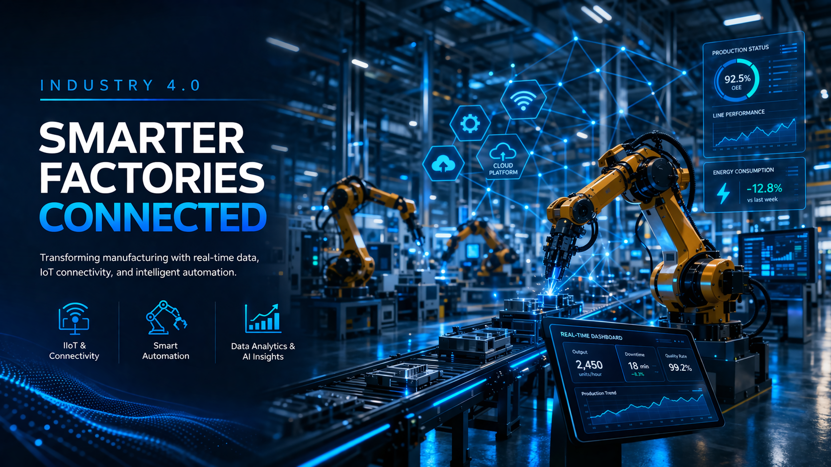 Industrial robot monitoring dashboard